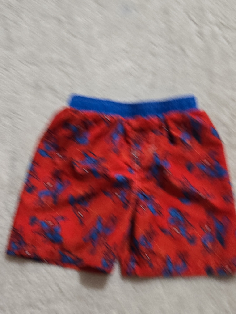 Marvel Red Shorts with Blue Waistband and Spider Print